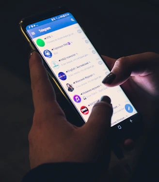 person using smartphone