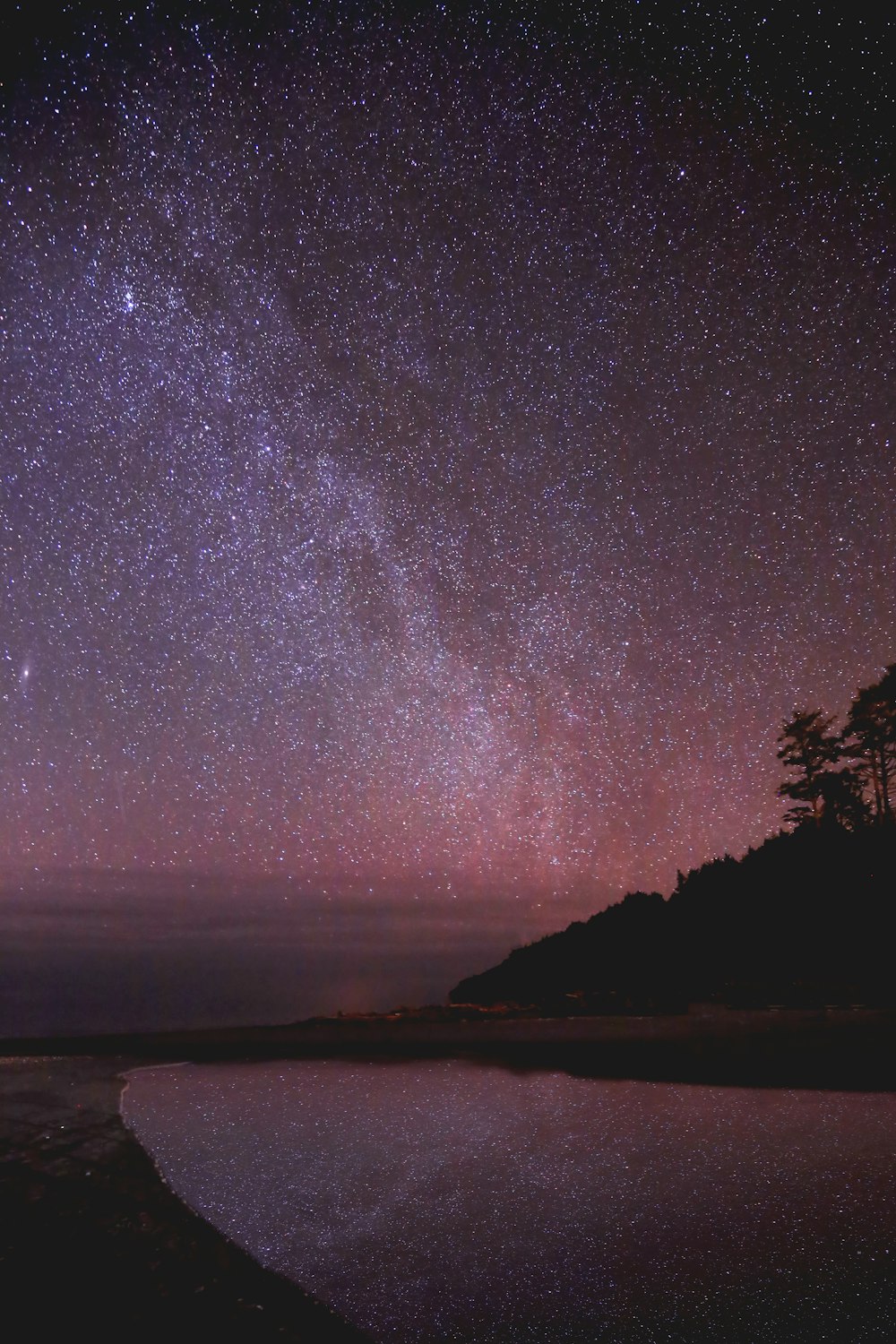 body of water during nighttime