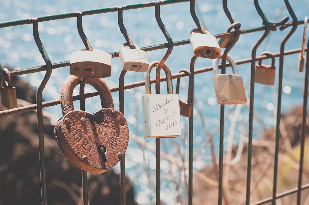 Photographie en gros plan de cadenas de jour