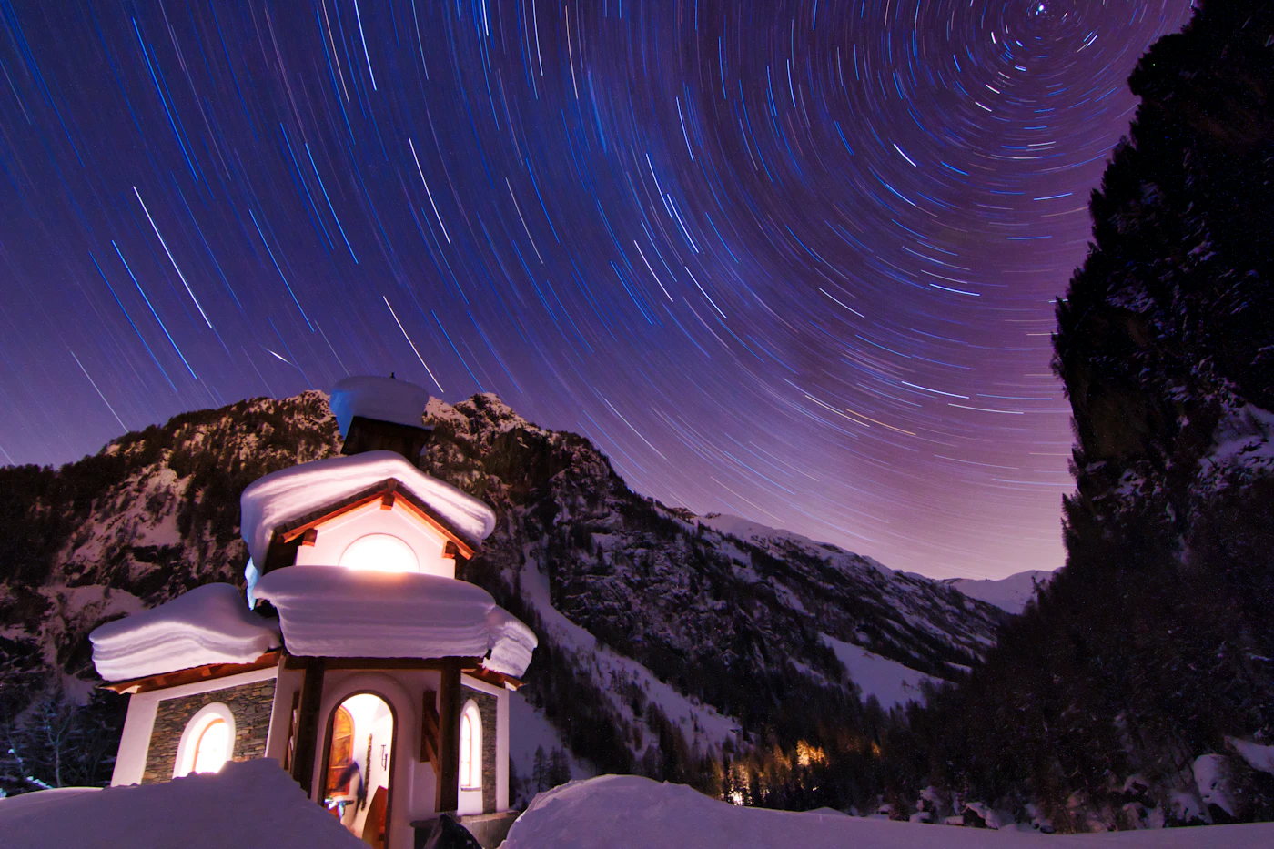 Chalet unter dem Sternenhimmel