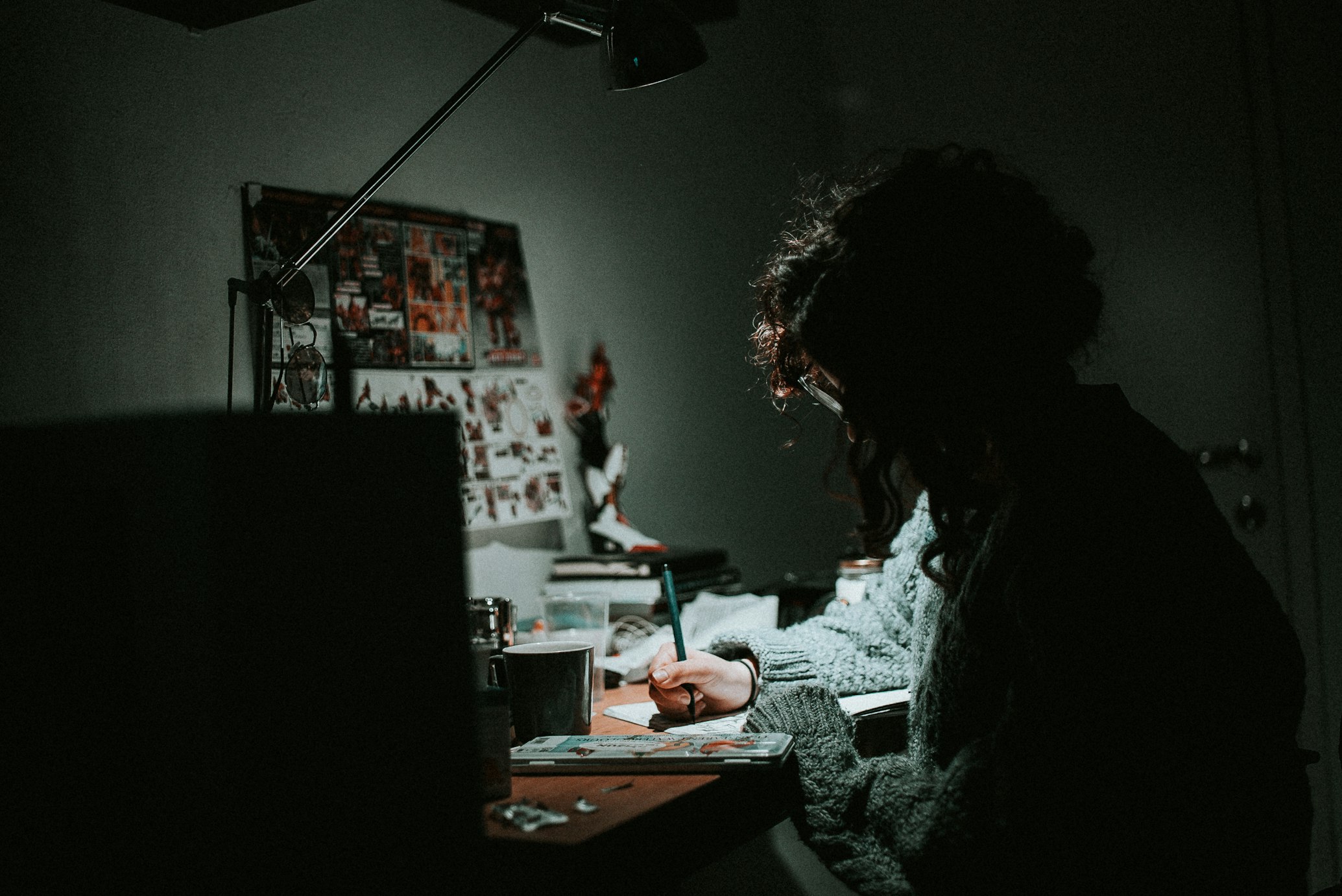 Professional working with focus and concentration