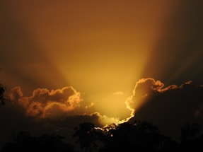 yellow and white cloud at sunset