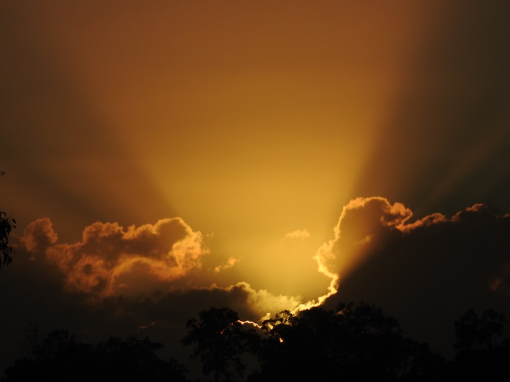 yellow and white cloud at sunset