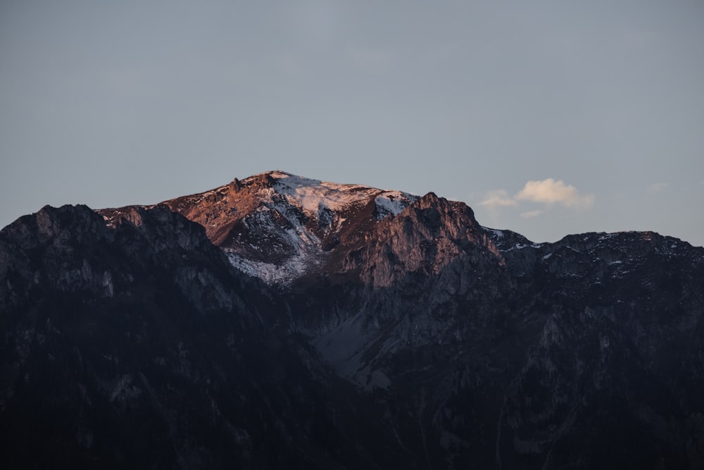 low angle photography of brown mountain