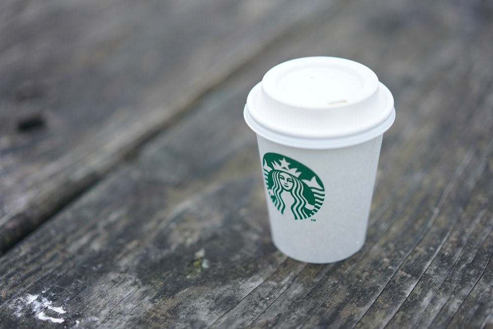 white Starbucks disposable cup