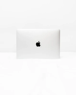 Minimalist laptop cover featuring a black and white yin-yang symbol with delicate line art