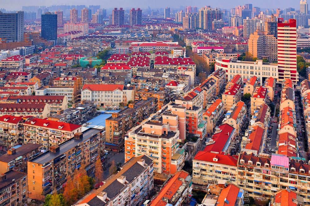 aerial photography of city under blue sky