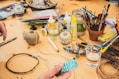 photo of a table with various crafting supplies on it