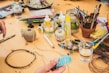 photo of a table with various crafting supplies on it