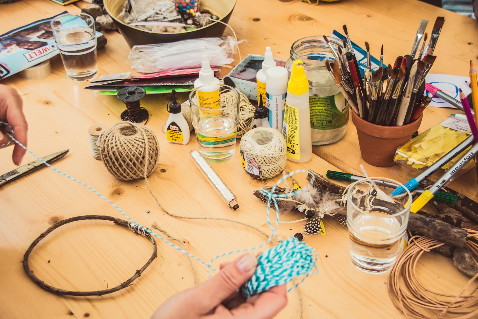 Hands at work in a jewelry atelier