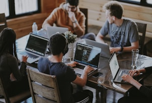 group of people using laptop computer