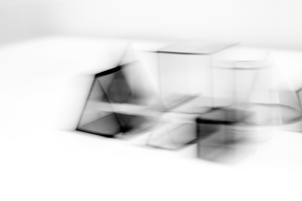 a blurry image of cubes on a table