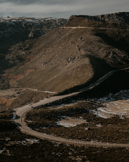 gray hairpin curve in Serra da Estrela Portugal