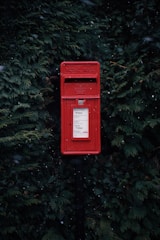 red steel Royal Mail mailbox