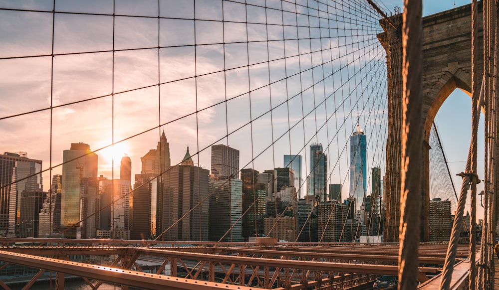 Brooklyn Bridge during golden hour