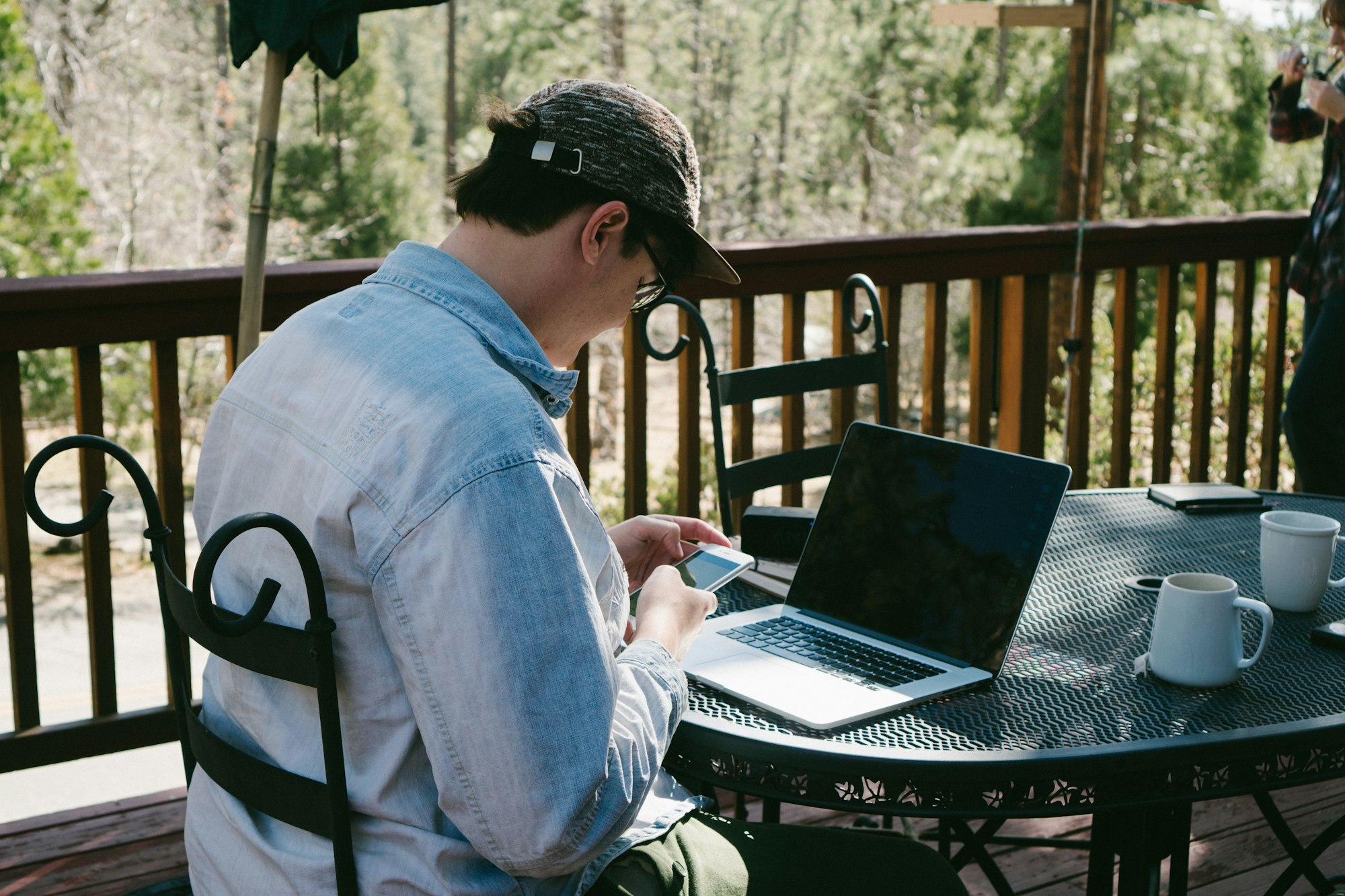 This trip was also a good way to catch up on side work that would usually push off. We decided to setup outside our cabin and enjoy the wilderness while working.