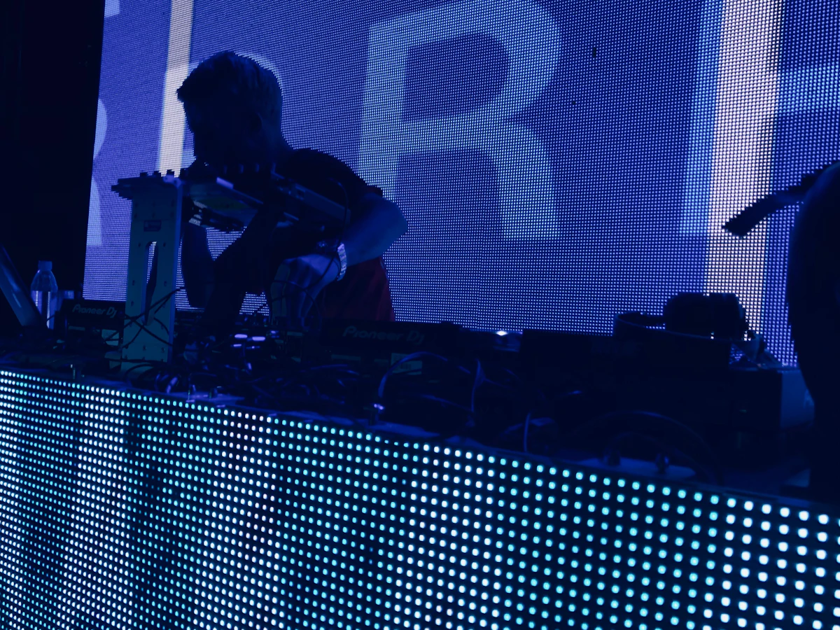 DJ working a mixer at Shore Club in Miami Beach
