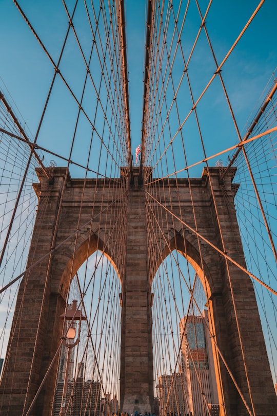 low angle photo of Brooklyn Bridge in Brooklyn Bridge United States