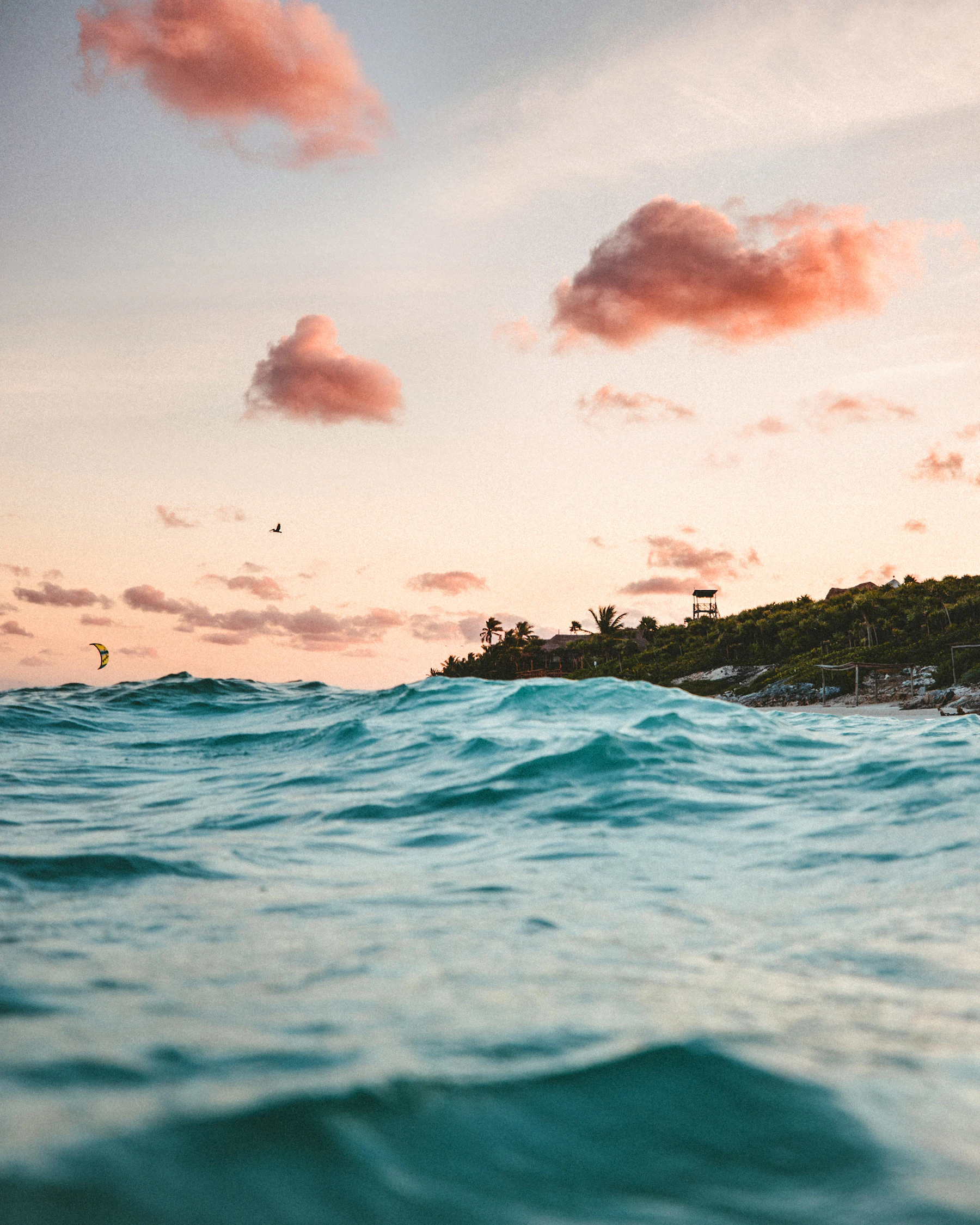 Mar do Caribe ao entardecer