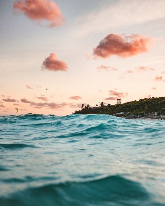 clear sky over body of water in Tulum Mexico