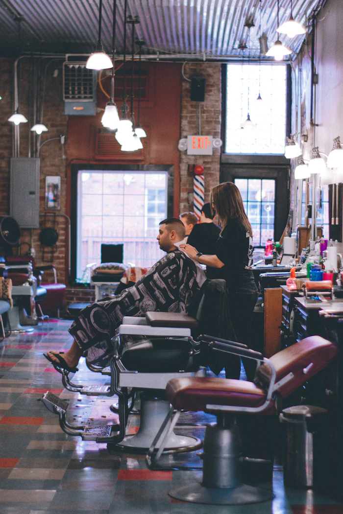 Client getting a fresh cut