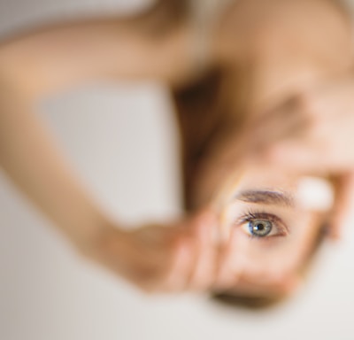 woman holding mirror