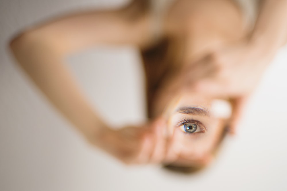 woman holding mirror