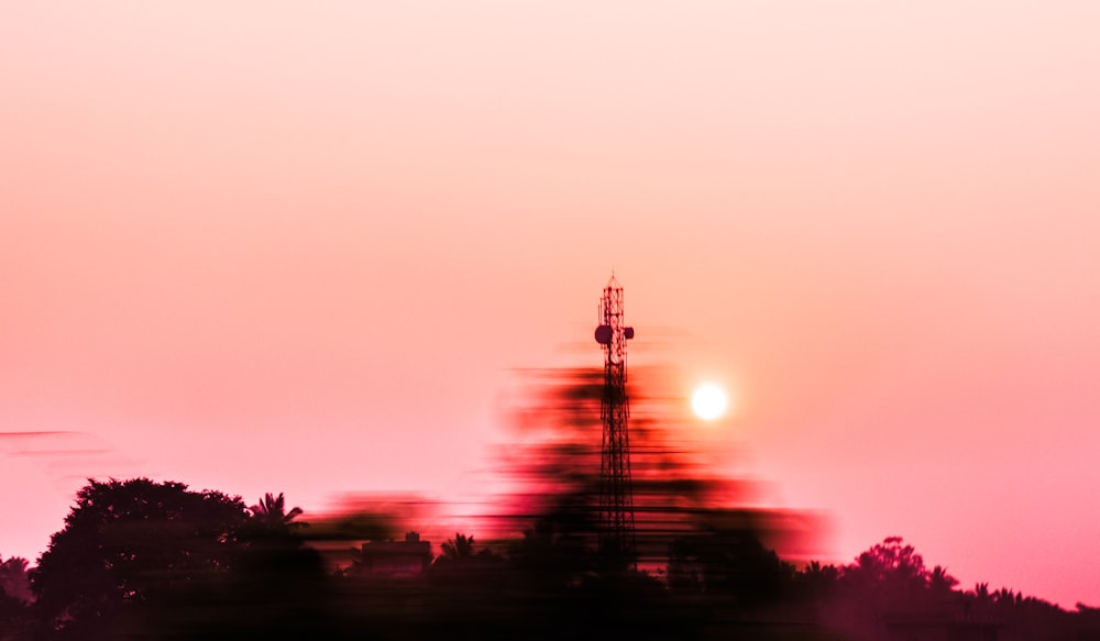 timelapse photograph of tower