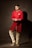 men's red long-sleeved dress