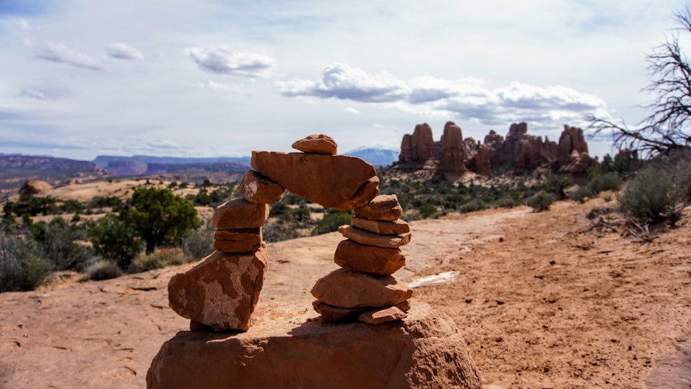 brown stone formation during daytime