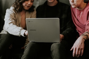 person using laptop