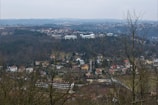 A panoramic view of a residential neighborhood nestled in Cyprus hills.