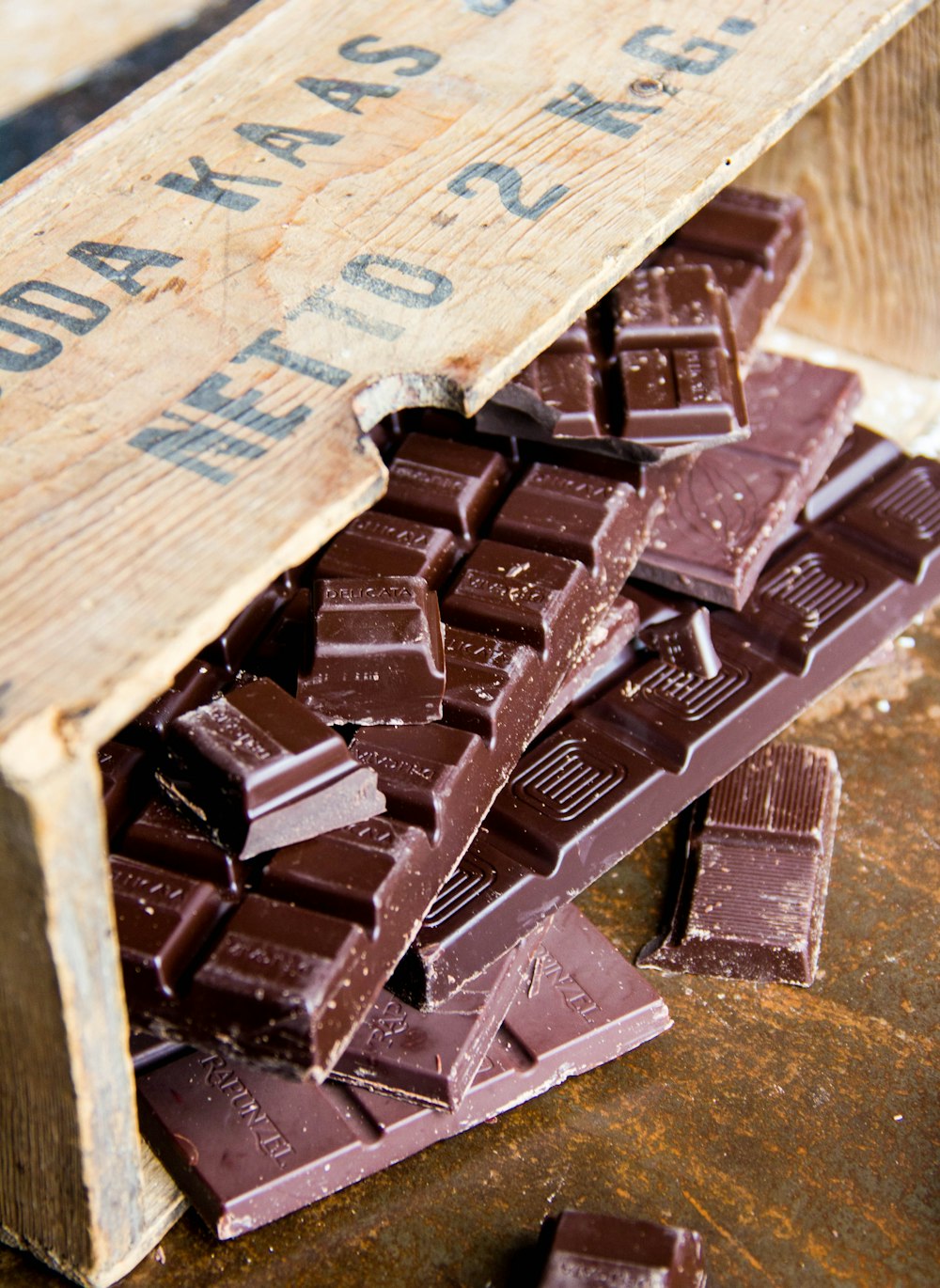 Fotografia ravvicinata della barretta di cioccolato