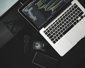 A modern workspace with various IoT devices connected and displaying data.