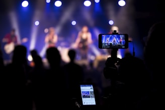 people taking videos during concert