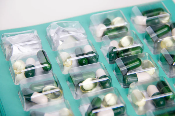 Rows of medicine capsules