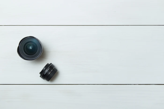 Camera lenses laid out for a shoot