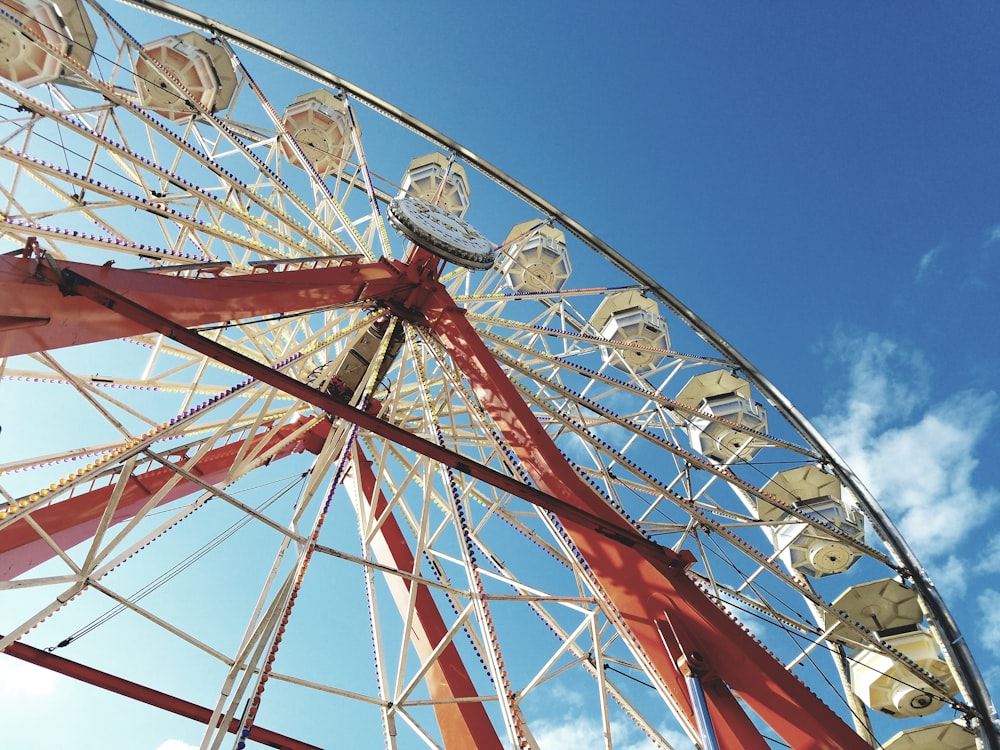 high angle photo of ferris wheel