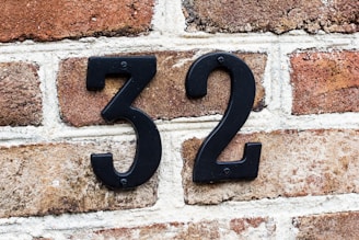 black number 32 signage