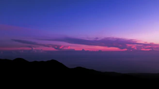 A serene twilight sky blending soft purples and blues behind a silhouette of an ancient temple, evoking quiet reflection.