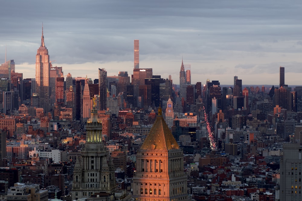 ニューヨーク市のスカイラインの鳥瞰写真