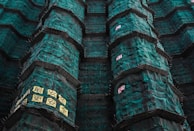 Finished installation of green safety nets blending with the Chennai skyline.