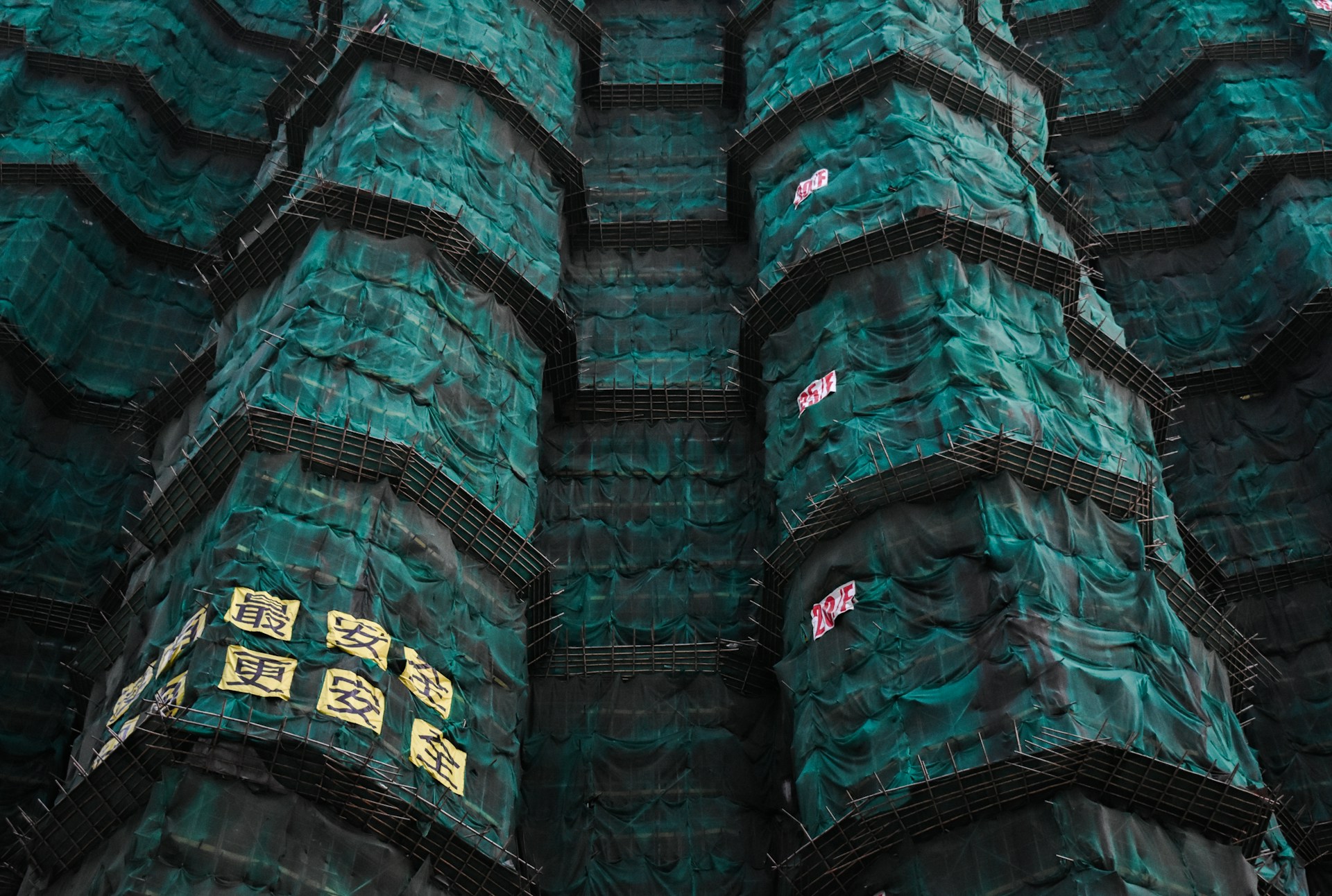 green bridge on wall building