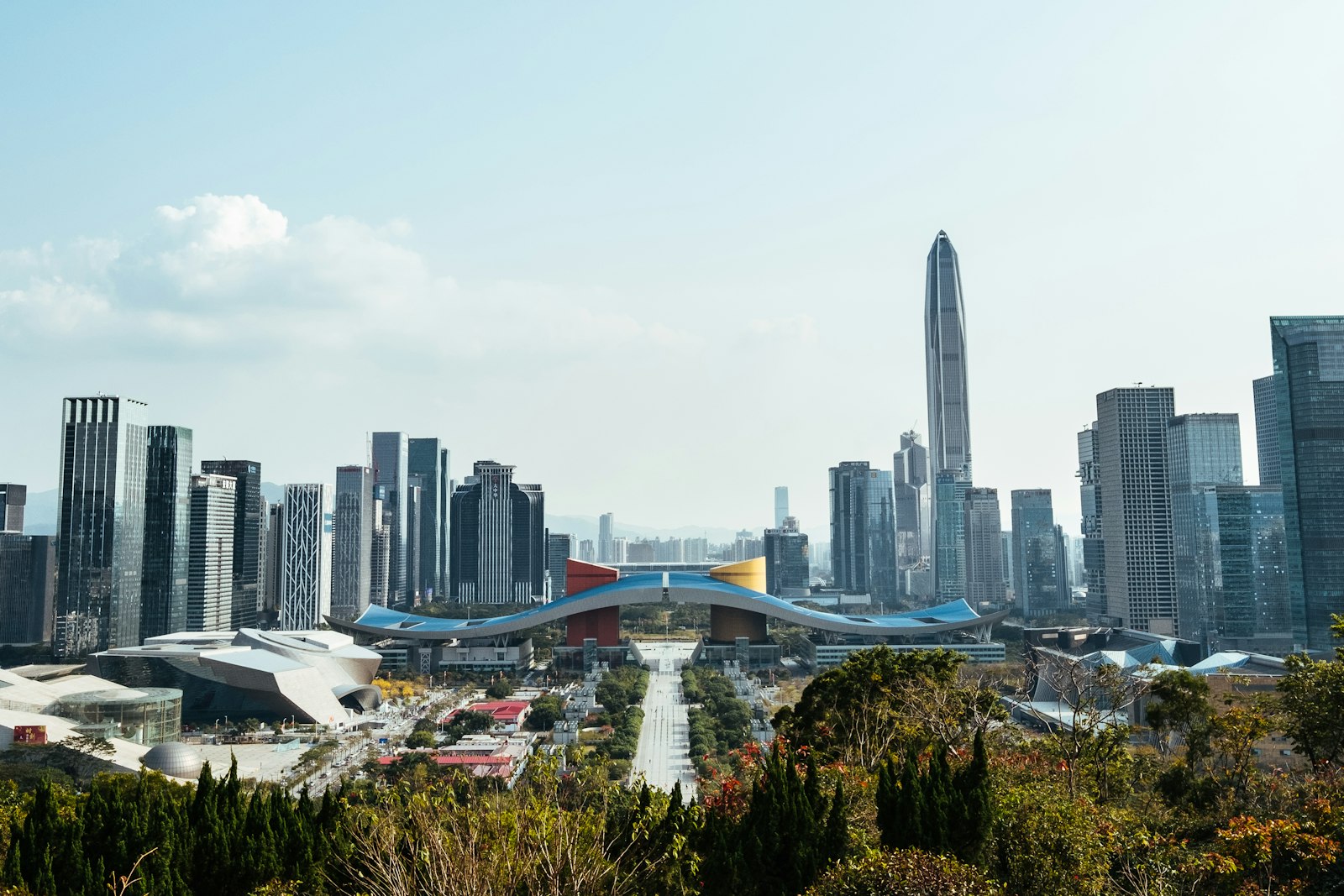 Shenzhen skyline in China, a popular destination for flights from Bali