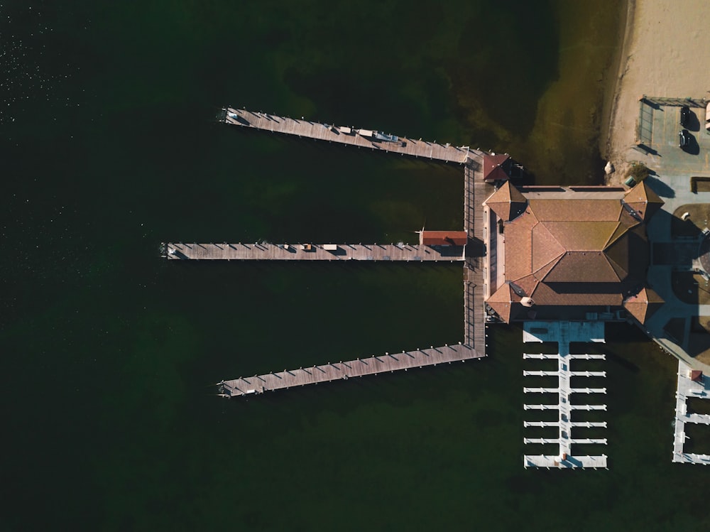 aerial view of dock