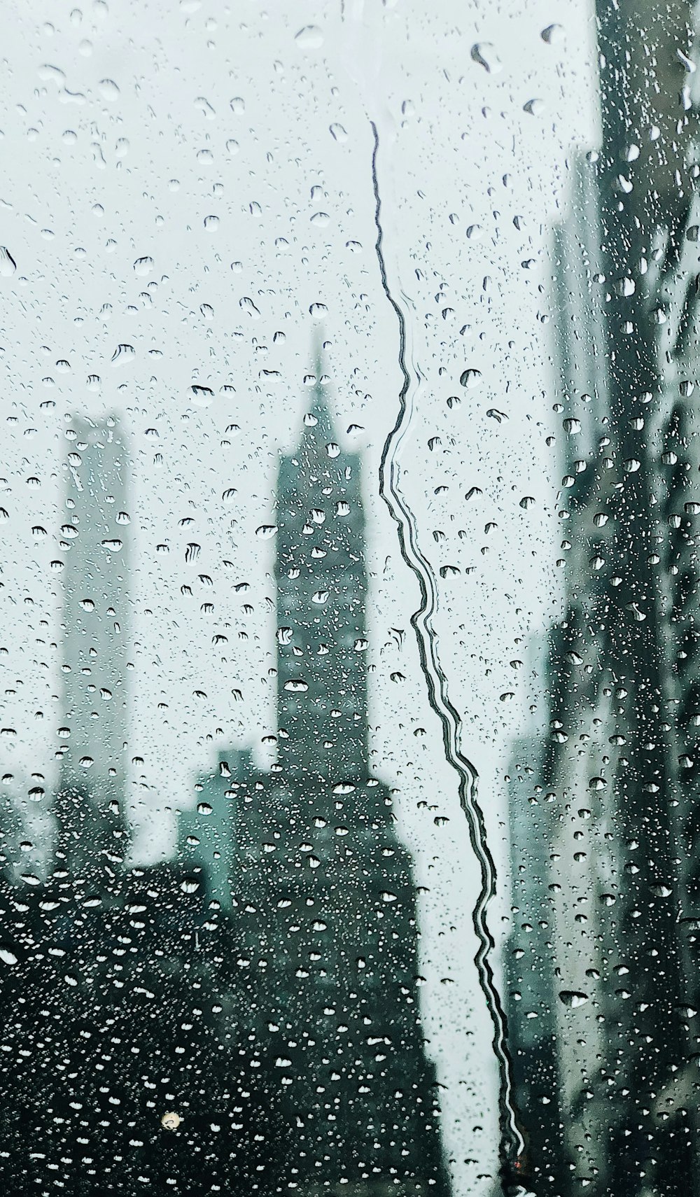 water droplets on glass