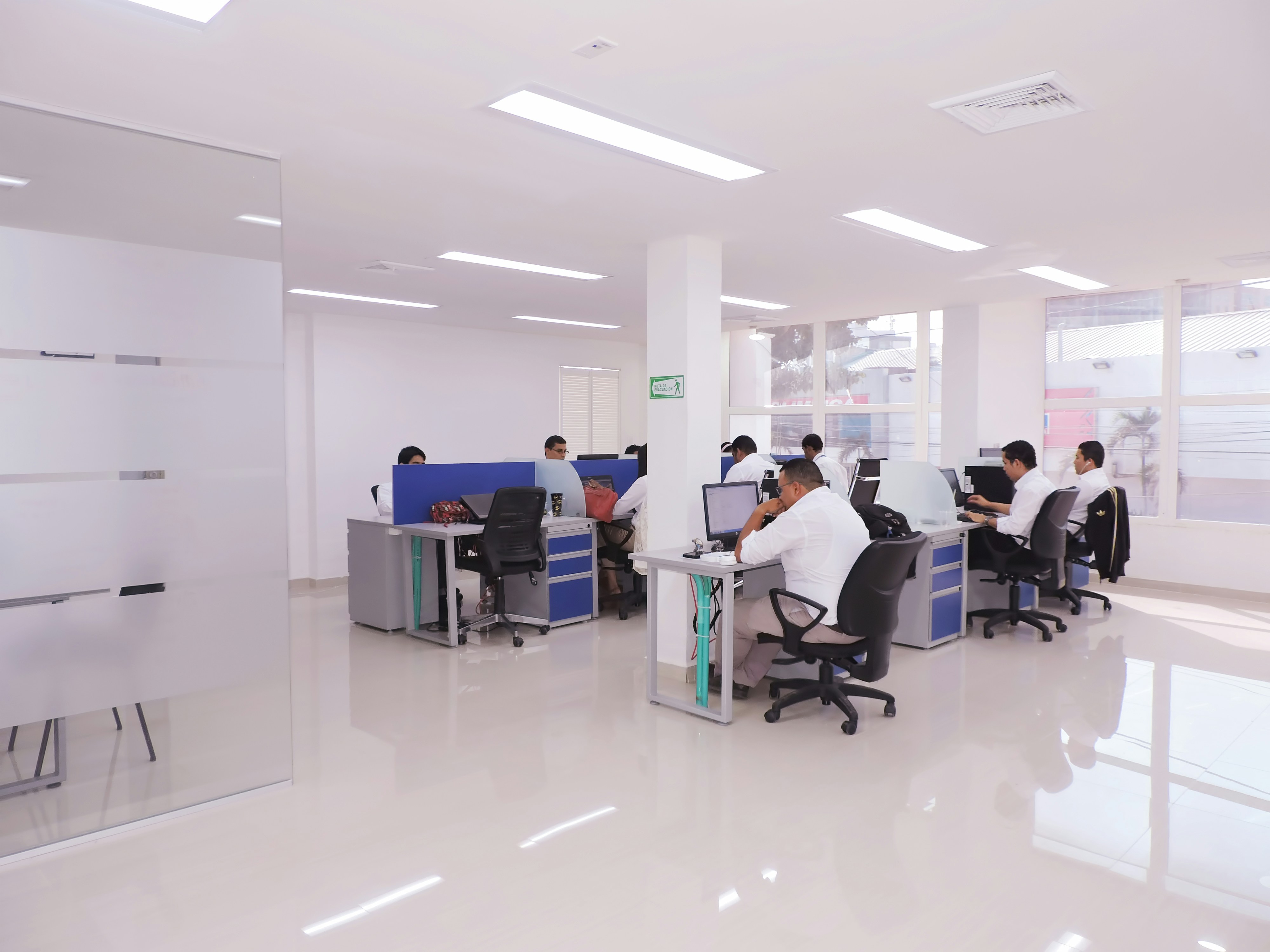 Professional working confidently at desk, representing successful employment law case funding client