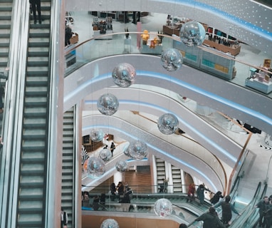 aerial photography of mall interior