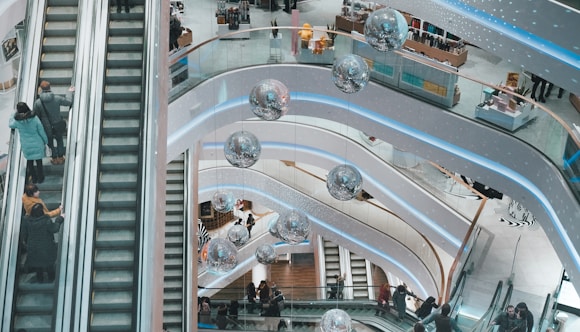 aerial photography of mall interior