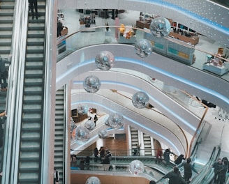 aerial photography of mall interior